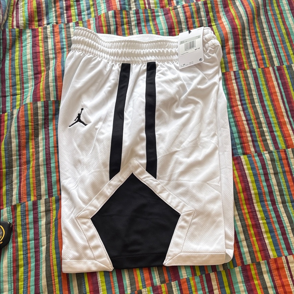 Jordan White Athletic Shorts  brand new diamond style XSmall left only
